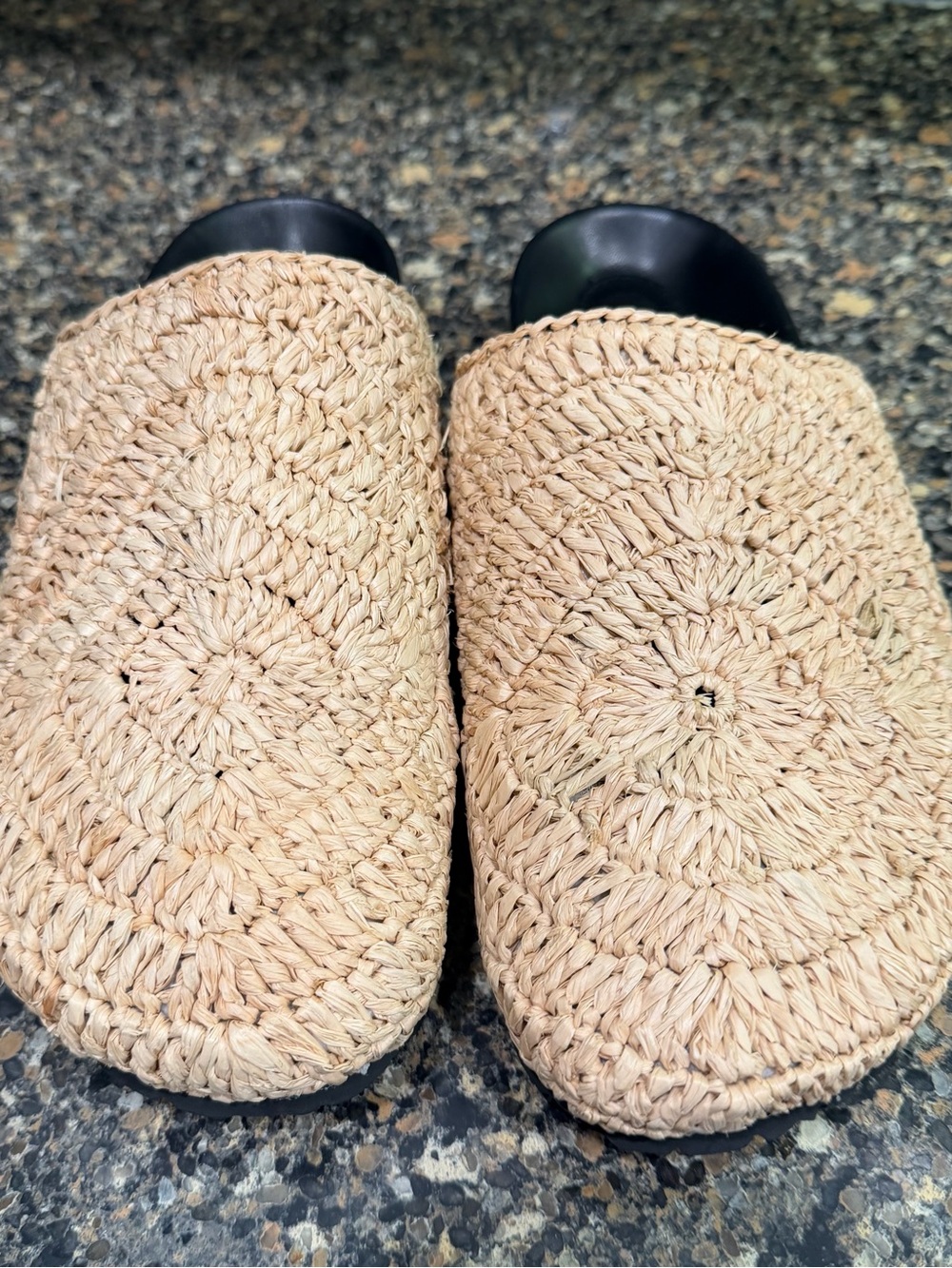 Staud Woven Raffia Slip-On Mules in Natural new size 38